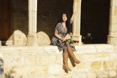 Tomando el sol en el claustro de la Catedral de Santander tras actuación 2