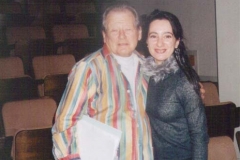 En el Auditorio Nacional de Madrid con Sir Neville Marriner, tras ensayo del Requiem de Faure que tuve el honor de interpretar bajo su batuta