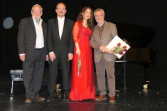 Tras concierto en el Palacio de la Audiencia con Jesús Bárez, concejal de cultura de Soria, Antonio Bueno, Decano de la Facultad de Interpretación y Traducción de Valladolid