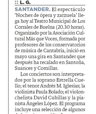 Diario-Montañes-3-noviembre-Noches-de-Ópera-y-Zarzuela-Teatro-Municipal-Los-Corrales-de-Buelna-Soprano-Estrella-Cuello