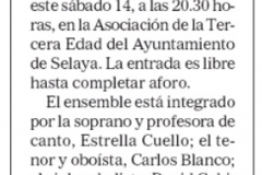 Reseña Recital Selaya Diario Alerta